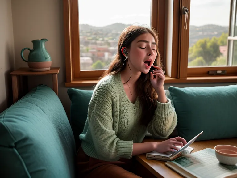 Persona respirando profundamente antes de cantar, parte de la gestión del estrés y el autocuidado creativo en casa