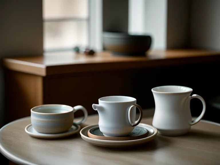 Teléfono sobre una taza de cerámica entre cojines, el rincón que uso para grabar voces en casa