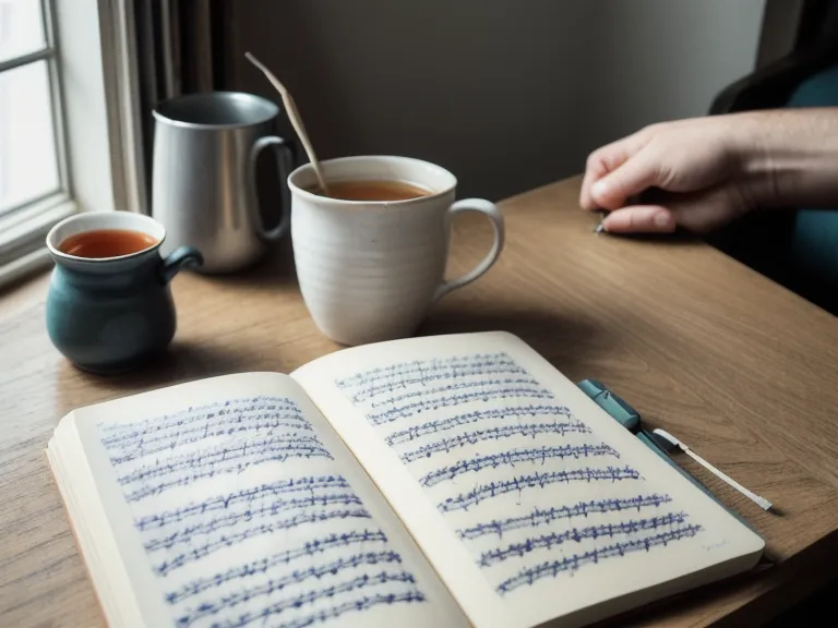 Cuaderno con letras de canciones y audífonos sobre el sillón, rutina de canto en casa para aficionados sin público